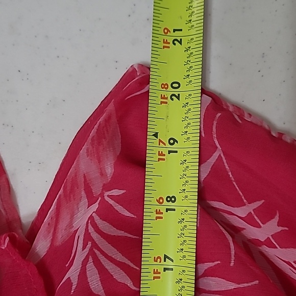 NWT Jessica Simpson Pink Tropical Print Ruffled Off the Shoulder Dress sizeLarge - Picture 8 of 8